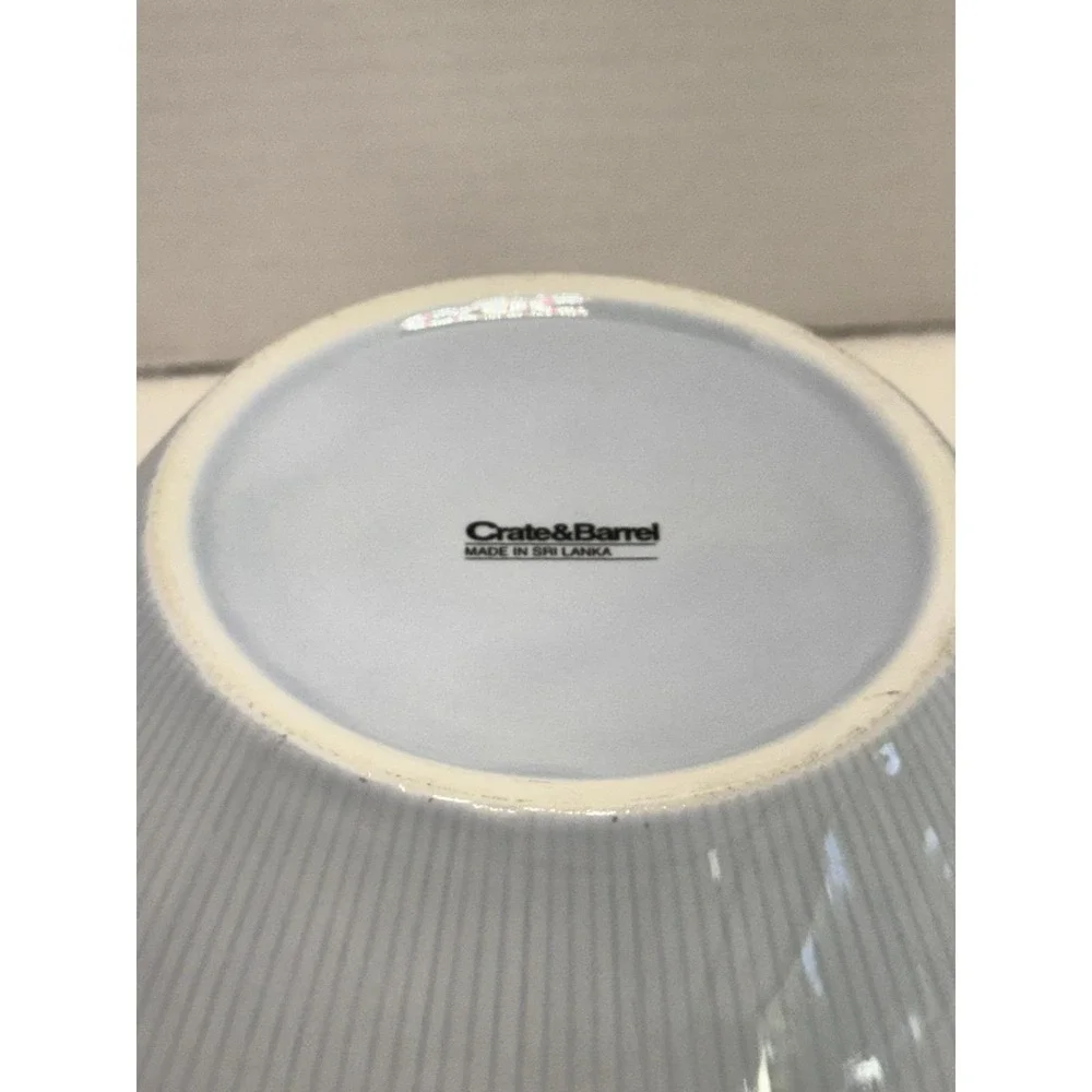 VTG Crate & Barrel Horizon Blue Serving Bowl Ribbed 9